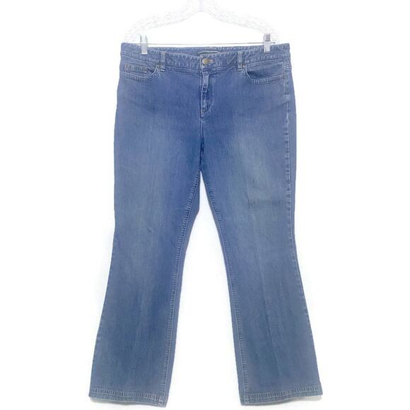 Ellen Tracy Bootcut Blue Jeans Women's Size 14 With Embellished Pockets - Picture 1 of 7